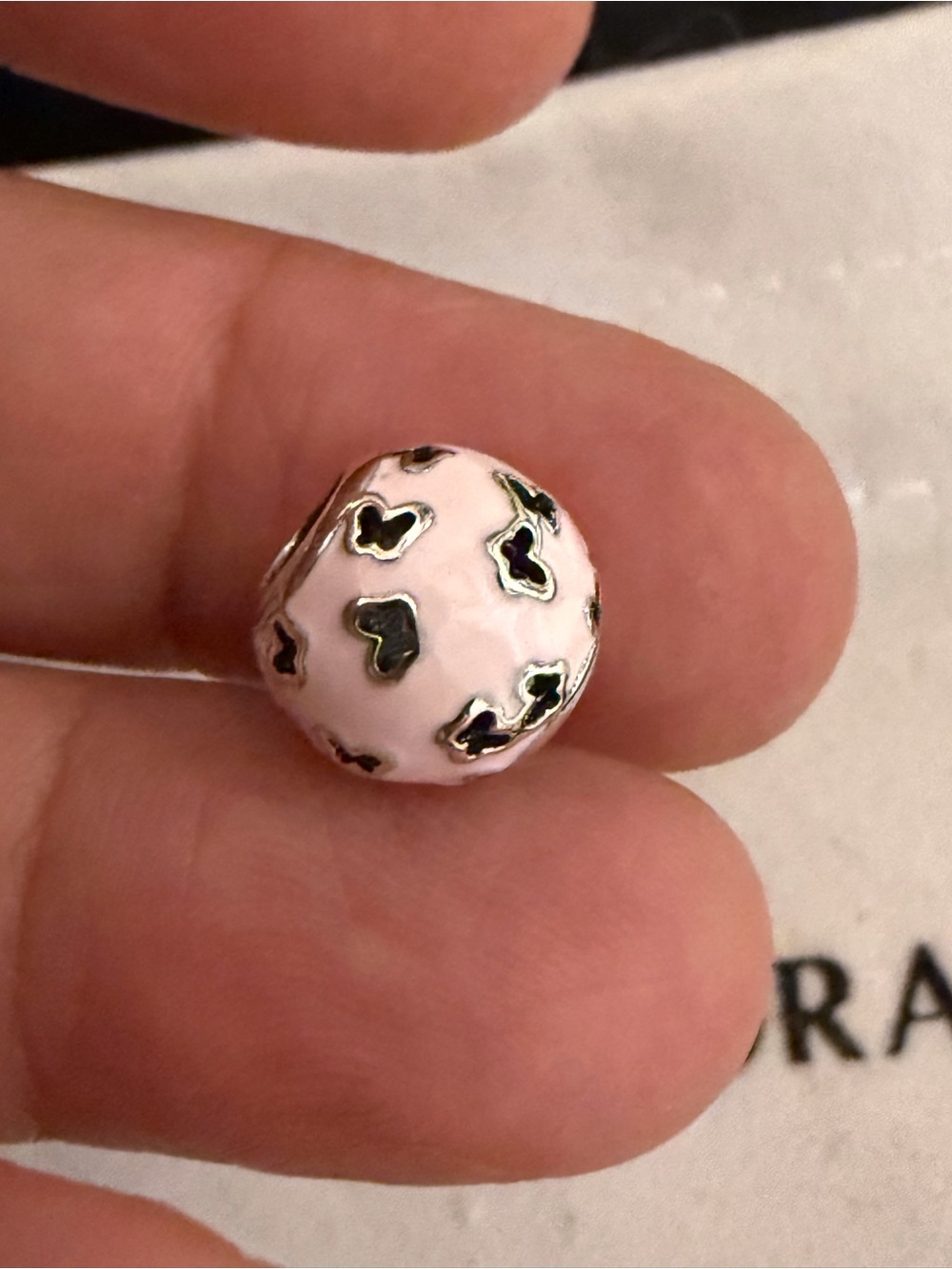 Pandora Pink Enamel Heart Charm Bead